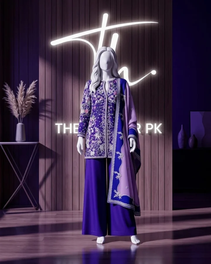 Mehfil-e-Rang LK 02 royal-purple Pakistani formal dress front view